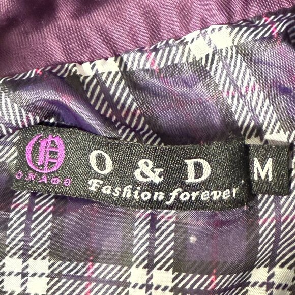 O & D Fashion Forever Purple Belted Jacket Sz Medium - Picture 2 of 11